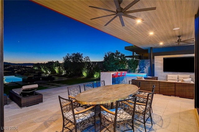 527 Serenity Point Dr, Henderson, NV 89012 - view of patio with a ceiling fan, outdoor lounge area, and outdoor dining area