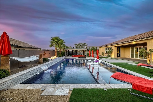 274 Chartan Ave, Las Vegas, NV 89183 - view of pool with a fenced backyard, a patio area, and an outdoor hangout area