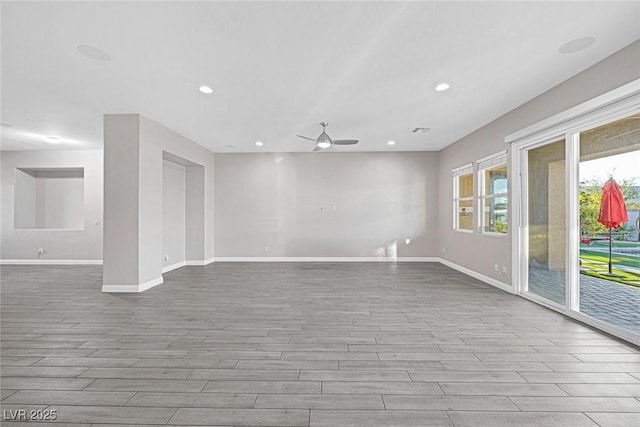 274 Chartan Ave, Las Vegas, NV 89183 - unfurnished room featuring wood finished floors, ceiling fan, and recessed lighting