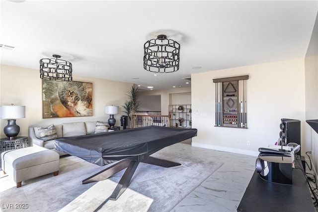11005 Inverlochy Ct, Las Vegas, NV 89141 - playroom featuring marble finish flooring, billiards, and recessed lighting