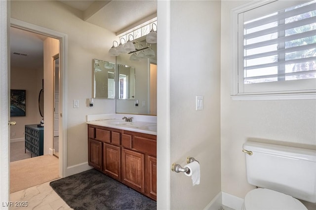 11005 Inverlochy Ct, Las Vegas, NV 89141 - bathroom featuring vanity and marble finish flooring
