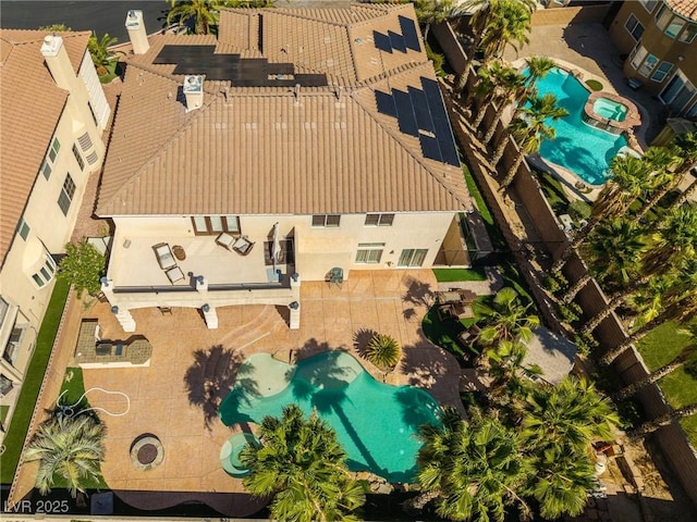11005 Inverlochy Ct, Las Vegas, NV 89141 - view from above of property with a pool