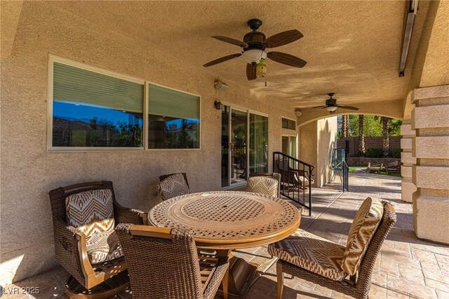 11005 Inverlochy Ct, Las Vegas, NV 89141 - view of patio / terrace featuring a ceiling fan and outdoor dining area