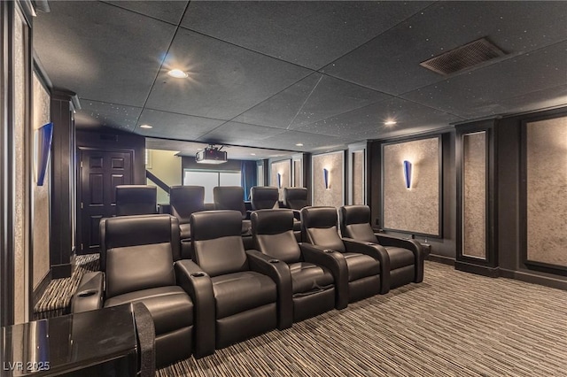 11005 Inverlochy Ct, Las Vegas, NV 89141 - home theater room featuring carpet, a decorative wall, and recessed lighting