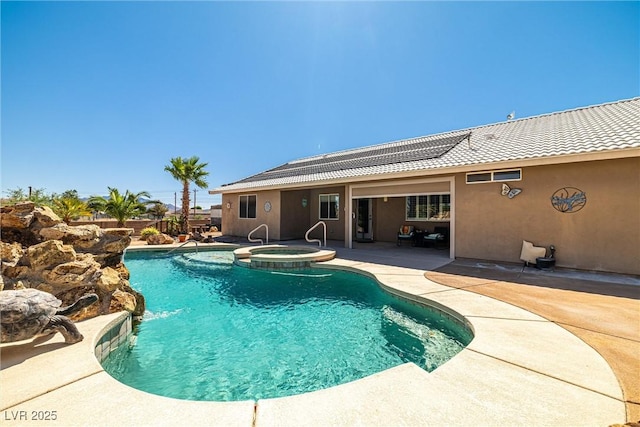 231 Bristle Cone, Pahrump, NV 89048 - view of swimming pool featuring a patio and a pool with connected hot tub