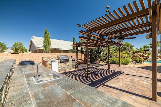 231 Bristle Cone, Pahrump, NV 89048 - view of patio / terrace featuring area for grilling and a pergola