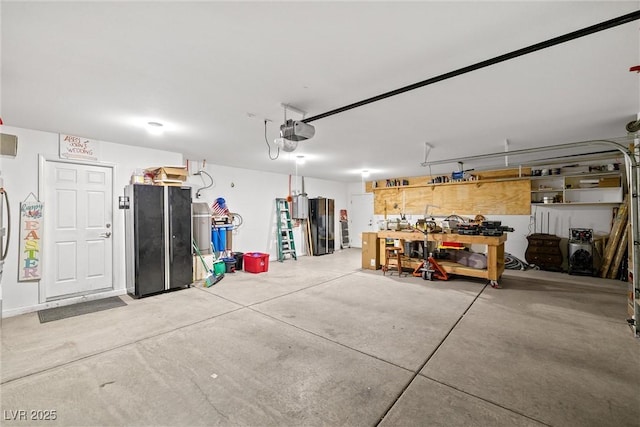 231 Bristle Cone, Pahrump, NV 89048 - garage featuring a garage door opener and freestanding refrigerator