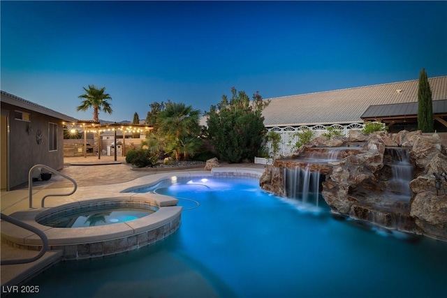 231 Bristle Cone, Pahrump, NV 89048 - view of swimming pool featuring a pool with connected hot tub and a patio area