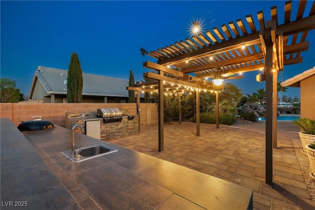 231 Bristle Cone, Pahrump, NV 89048 - view of patio featuring area for grilling and a pergola