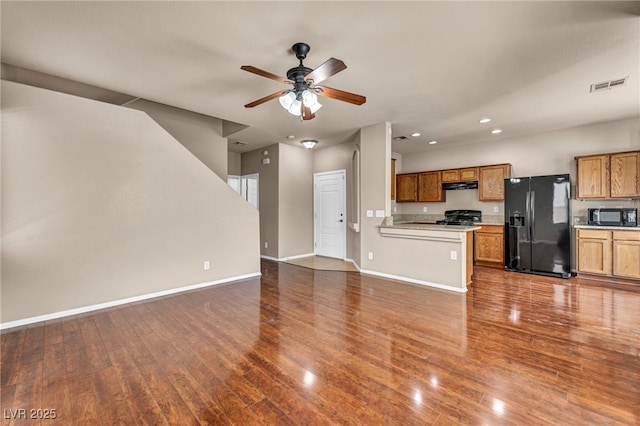 3757 Via Geneva, Henderson, NV 89052 - unfurnished living room featuring wood finished floors, recessed lighting, and ceiling fan