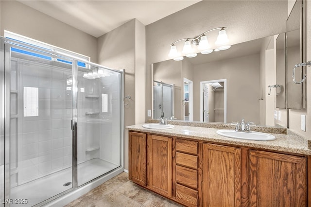 3757 Via Geneva, Henderson, NV 89052 - full bathroom featuring a shower stall and double vanity