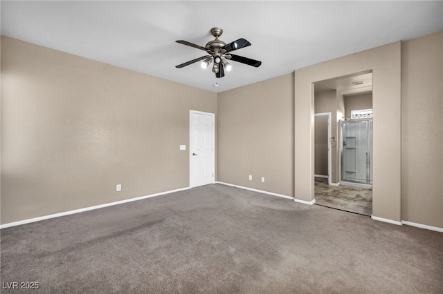 3757 Via Geneva, Henderson, NV 89052 - unfurnished bedroom with carpet, connected bathroom, and ceiling fan
