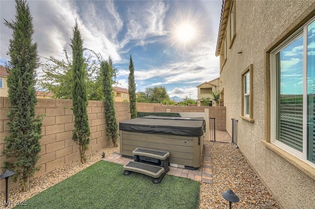 5990 Viscaya Grove St, Las Vegas, NV 89118 - fenced backyard with a hot tub