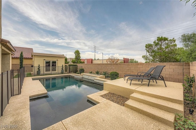 5990 Viscaya Grove St, Las Vegas, NV 89118 - view of pool with a patio area, a fenced backyard, and french doors