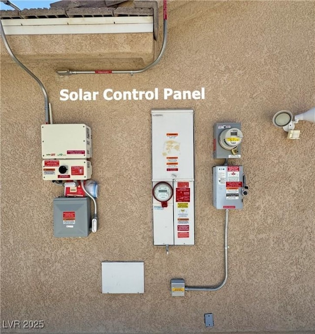 4910 Marywood Ct, Pahrump, NV 89061 - exterior view of related energy utilities and stucco siding