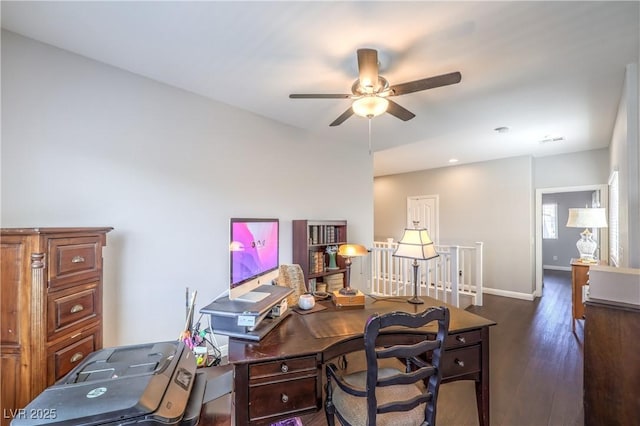 9113 Sea Mink Ave, Las Vegas, NV 89149 - office featuring ceiling fan and wood finished floors