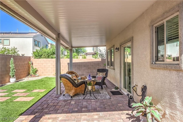 9113 Sea Mink Ave, Las Vegas, NV 89149 - fenced backyard with a patio area