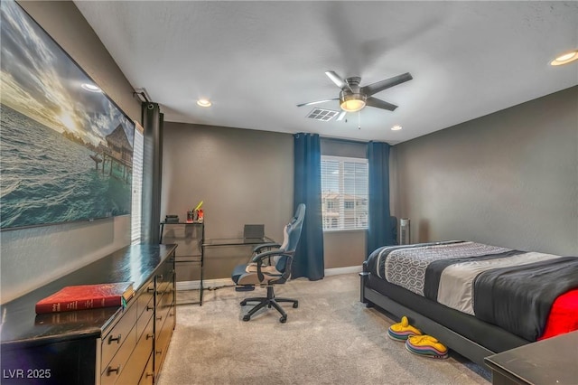 2154 Tortona St, Henderson, NV 89044 - bedroom featuring carpet, recessed lighting, and ceiling fan