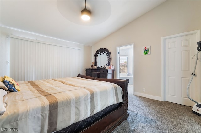 5570 Palm St, Las Vegas, NV 89120 - bedroom featuring lofted ceiling, carpet floors, and a ceiling fan