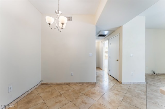 2141 Hussium Hills St Unit 108, Las Vegas, NV 89108 - empty room with light tile patterned floors and a chandelier