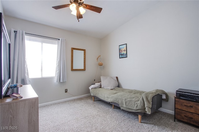1844 Ghost Trace Ave, Las Vegas, NV 89183 - carpeted bedroom featuring ceiling fan and vaulted ceiling