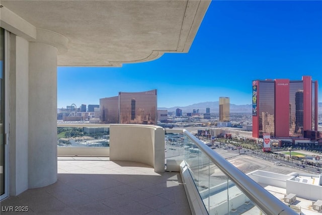 2877 Paradise Rd Unit 3202, Las Vegas, NV 89109 - balcony with a view of city and a mountain view