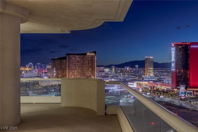 2877 Paradise Rd Unit 3202, Las Vegas, NV 89109 - balcony at twilight with a view of city lights