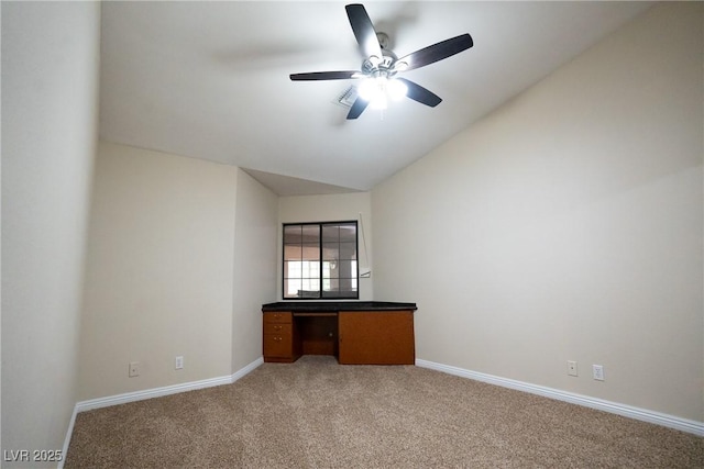 904 Swift Bear St, Henderson, NV 89002 - unfurnished office featuring light carpet, lofted ceiling, and ceiling fan