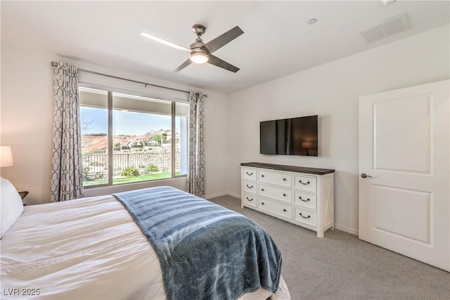 187 Palm Fox Ct, Henderson, NV 89011 - bedroom with light colored carpet and a ceiling fan