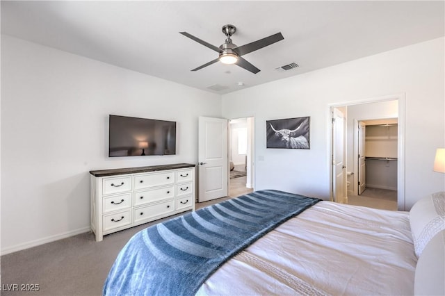 187 Palm Fox Ct, Henderson, NV 89011 - carpeted bedroom featuring a spacious closet and ceiling fan