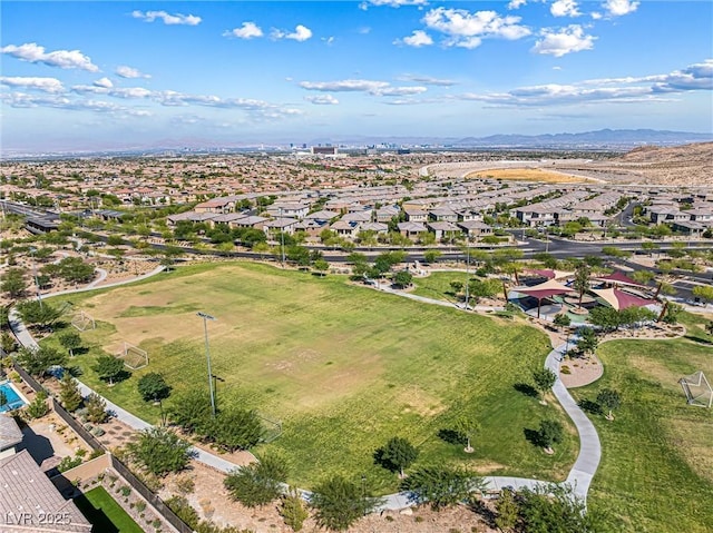 12415 Notch Trail Ave, Las Vegas, NV 89138 - aerial perspective of suburban area featuring a mountain backdrop