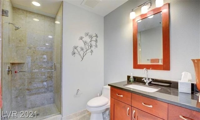 4525 Dean Martin Dr Unit 2203, Las Vegas, NV 89103 - full bathroom featuring vanity, a tile shower, and tile patterned floors