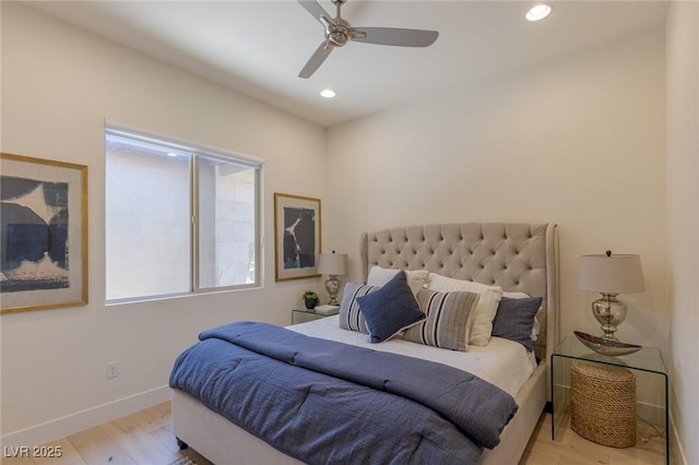 975 Amara Way, Henderson, NV 89052 - bedroom with wood finished floors, recessed lighting, and a ceiling fan