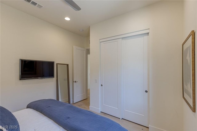 975 Amara Way, Henderson, NV 89052 - bedroom featuring a closet, recessed lighting, and a ceiling fan