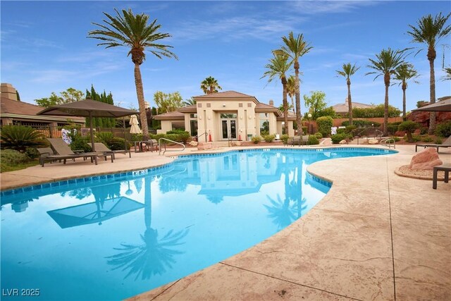 108 Valiente St, Las Vegas, NV 89144 - community pool with a patio area and french doors