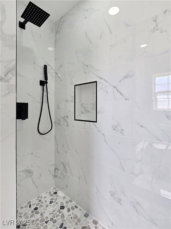 3326 Mount Charleston Dr, Pahrump, NV 89048 - bathroom featuring a marble finish shower