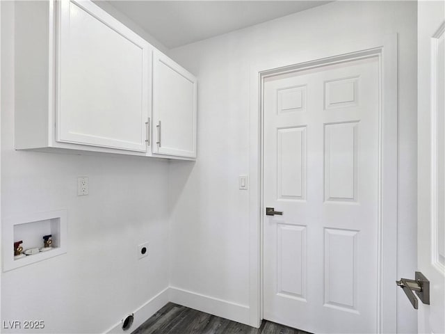 3326 Mount Charleston Dr, Pahrump, NV 89048 - laundry room with cabinet space, washer hookup, electric dryer hookup, and dark wood-type flooring