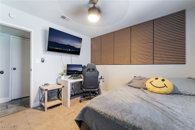 405 Box Elder Way, Henderson, NV 89015 - carpeted bedroom with an office area and a ceiling fan