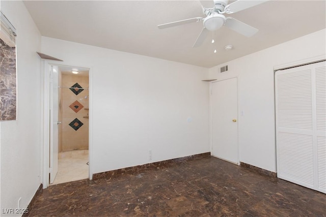 922 Westminster Ave, Las Vegas, NV 89119 - unfurnished bedroom featuring a closet, ensuite bath, and ceiling fan