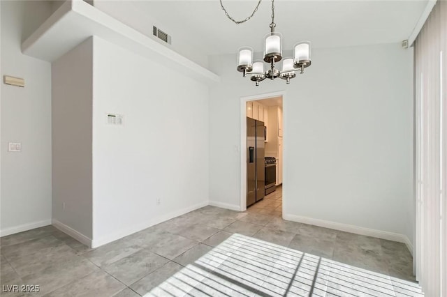 5425 Comchec Way Unit 103, Las Vegas, NV 89108 - unfurnished dining area with a chandelier and light tile patterned floors