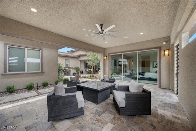 6804 Regency Stone Way, Las Vegas, NV 89148 - view of patio featuring outdoor lounge area and ceiling fan