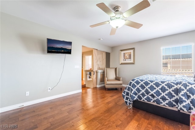 7459 Aurora Glow St, Las Vegas, NV 89139 - bedroom with wood finished floors and ceiling fan