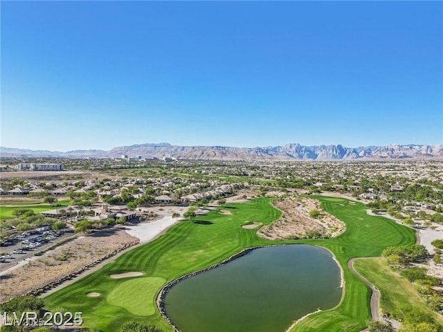 613 Pinnacle Heights Ln, Las Vegas, NV 89144 - aerial perspective of suburban area with a water and mountain view and a golf course