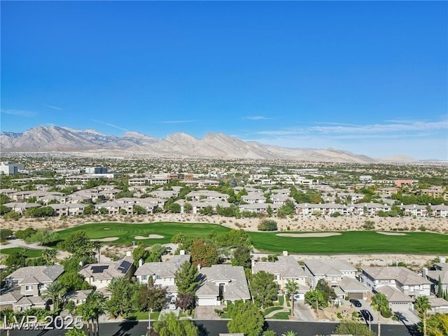613 Pinnacle Heights Ln, Las Vegas, NV 89144 - aerial view of residential area with a mountainous background and a local golf course