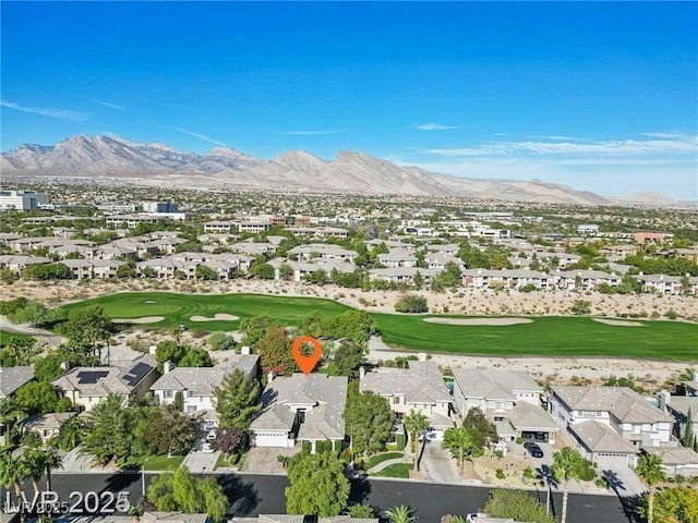 613 Pinnacle Heights Ln, Las Vegas, NV 89144 - aerial view of property's location featuring a golf club, mountains, and nearby suburban area