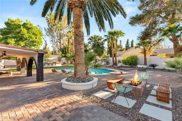 200 Stonewood Ct, Las Vegas, NV 89107 - view of patio / terrace featuring an outdoor fire pit