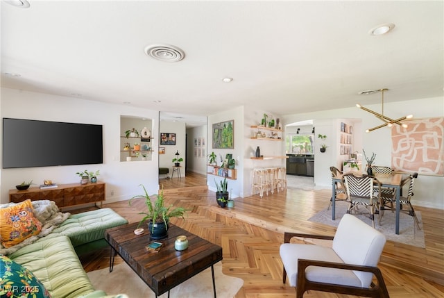 200 Stonewood Ct, Las Vegas, NV 89107 - living area with a chandelier and recessed lighting