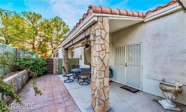 2253 Van Gogh Dr, Henderson, NV 89074 - fenced backyard featuring a patio and outdoor dining space