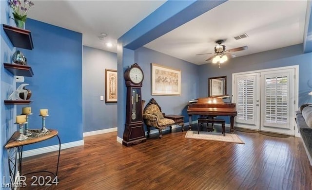 2253 Van Gogh Dr, Henderson, NV 89074 - living area featuring ceiling fan and wood finished floors
