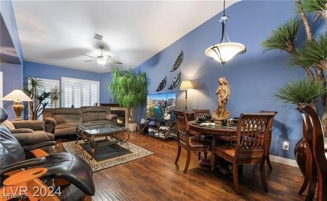 2253 Van Gogh Dr, Henderson, NV 89074 - living area with a ceiling fan and wood finished floors